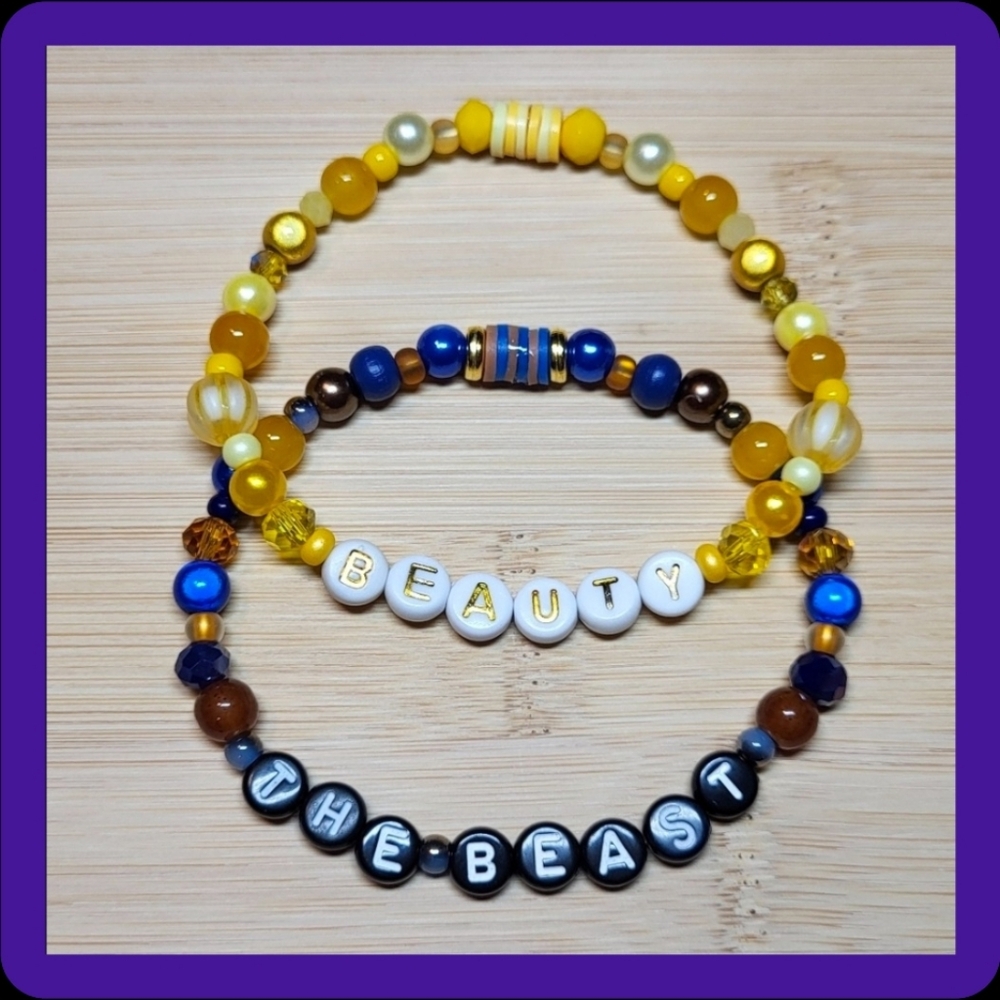Beauty & The Beast Bracelet Duo, Size 7.5"